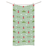 Windmill Green Pattern Bath Towel