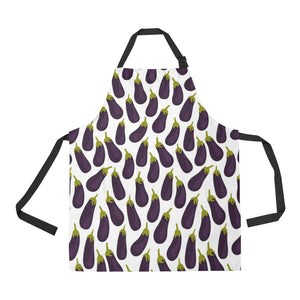 Eggplant Pattern Print Design 01 Adjustable Apron