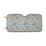 Hummingbird Pattern Print Design 02 Car Sun Shade