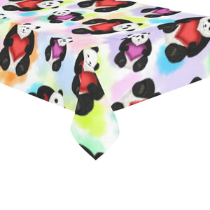 Panda Cute Heart Pattern Tablecloth