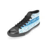 Dolphin Tribal Pattern Ethnic Motifs Women's High Top Canvas Shoes Black
