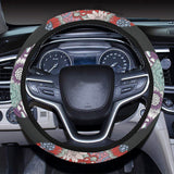 Whale Flower Tribal Pattern Car Steering Wheel Cover