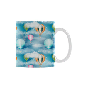 Hot Air Balloon in Night Sky Pattern Classical White Mug (FulFilled In US)
