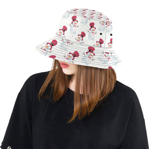 Cute Snowman Pattern Unisex Bucket Hat