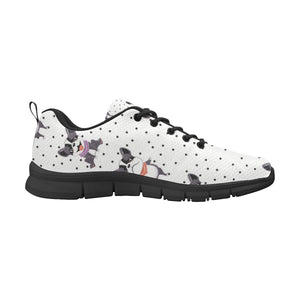 Cute Boston Terrier Pokka Dot Pattern Men's Sneakers Black