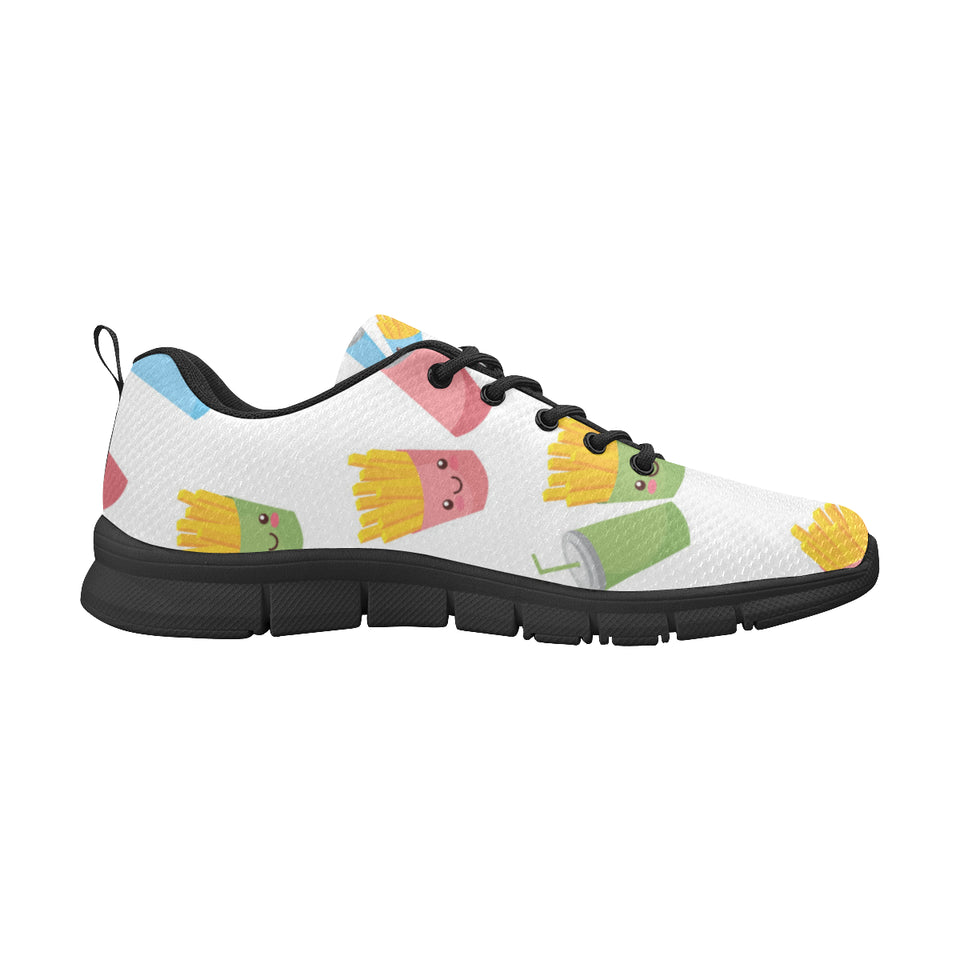 Colorful French Fries Pattern Men's Sneakers Black