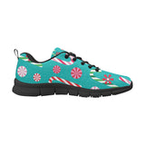 Christmas Candy Pattern Men's Sneakers Black