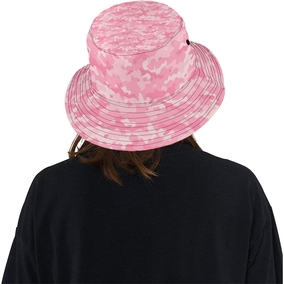 Pink Camo Camouflage Pattern Unisex Bucket Hat