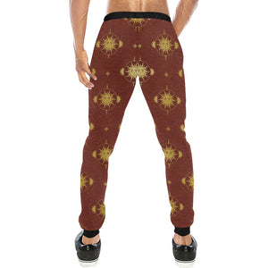 Sun Pattern Red Background Unisex Casual Sweatpants