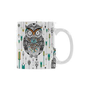 Owl Arrow Pattern Classical White Mug (FulFilled In US)