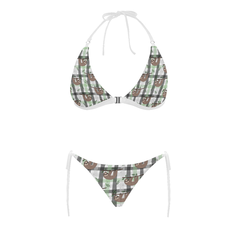 Sloth Pattern Stripe Background Sexy Bikinis Two-Pieces Swimsuits