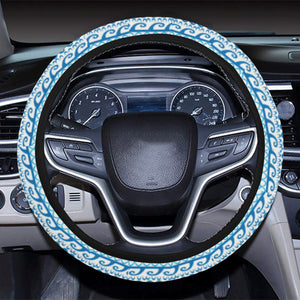 Dolphin Tribal Pattern background Car Steering Wheel Cover