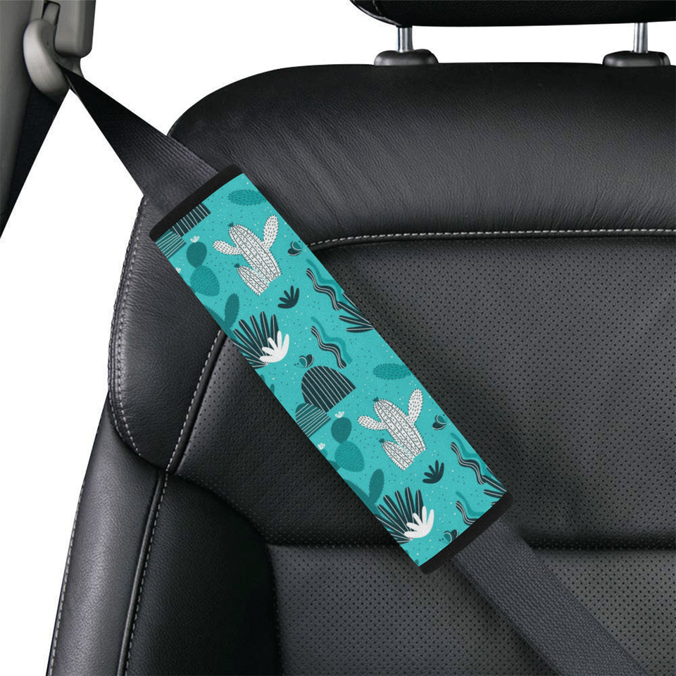 Green Cactus Pattern Car Seat Belt Cover