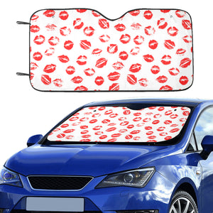 Lips Pattern Print Design 01 Car Sun Shade