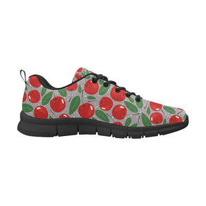 Cherry Leaves Pattern Men's Sneakers Black