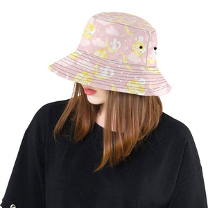 Moon Sleeping Cat Pattern Unisex Bucket Hat