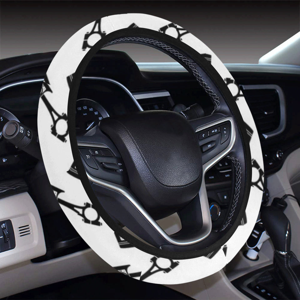 Engine Piston Theme Background Pattern Print Desig Car Steering Wheel Cover