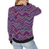 Zigzag Chevron Pokka Dot Aboriginal Pattern Women's Crew Neck Sweatshirt