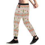 Llama Cactus Pattern background Unisex Casual Sweatpants