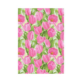 Pink Tulip Pattern House Flag Garden Flag