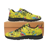 Colorful Parrot Pattern Men's Sneakers Black