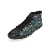 Toucan Pattern Men's High Top Canvas Shoes Black