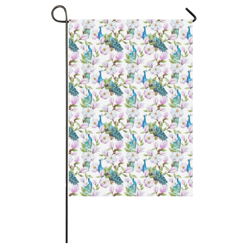 Peacock Pink Flower Pattern House Flag Garden Flag