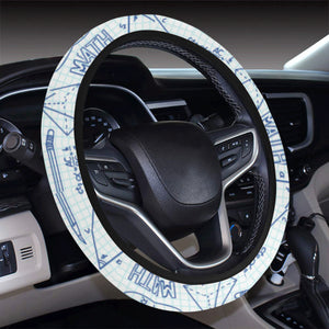 Math Pattern Print Design 03 Car Steering Wheel Cover