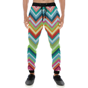 Rainbow Zigzag Chavron Pattern Unisex Casual Sweatpants