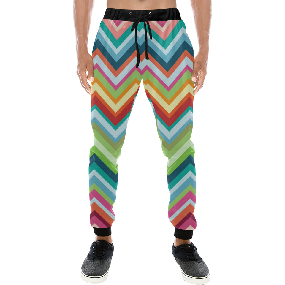 Rainbow Zigzag Chavron Pattern Unisex Casual Sweatpants