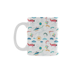 Helicopter Plane Pattern Classical White Mug (FulFilled In US)