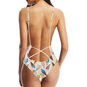 Colorful Ice Cream Pattern Women's One-Piece Swimsuit