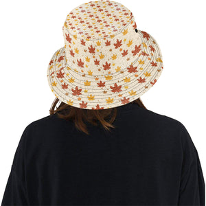 Red and Orange Maple Leaves Pattern Unisex Bucket Hat