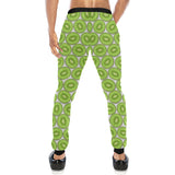 Sliced Kiwi Pattern Background Unisex Casual Sweatpants