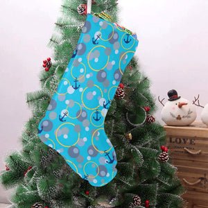 Anchor Circle Rope Pattern Christmas Stocking