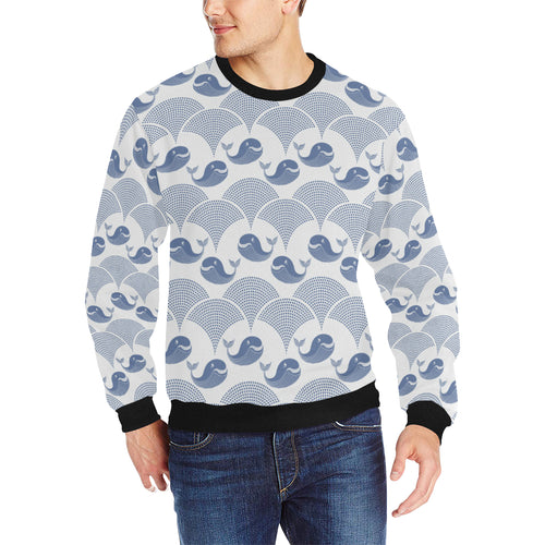 Whale Pattern Men's Crew Neck Sweatshirt