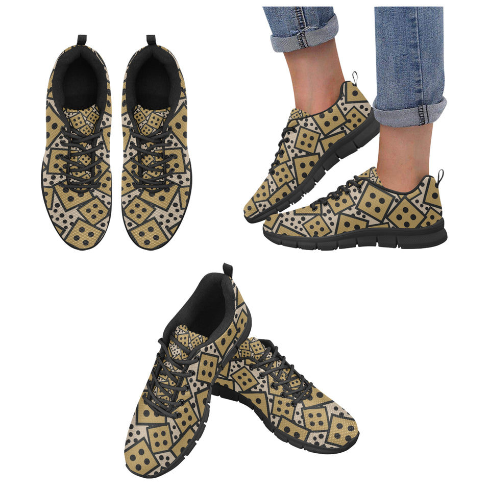 Dice Pattern Print Design 02 Women's Sneakers Black