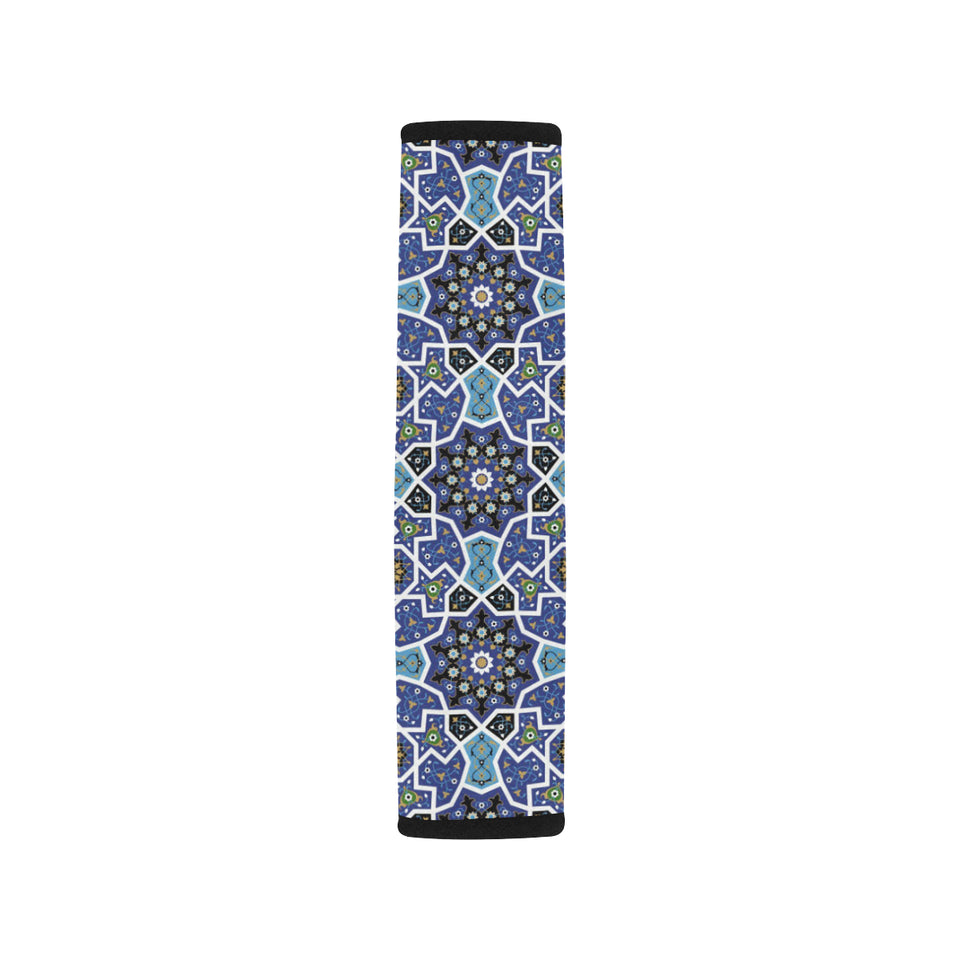 Blue Arabic Morocco Pattern Car Seat Belt Cover