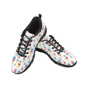 Ice Cream USA Theme Pattern Men's Sneakers Black