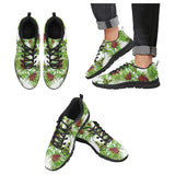 Green Red Frog Pattern Men's Sneakers Black