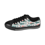 Whale Jelly Fish Pattern Men's Low Top Canvas Shoes Black