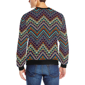 Zigzag African Afro Dashiki Adinkra Kente Men's Crew Neck Sweatshirt