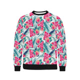 Watermelon Flower Pattern Men's Crew Neck Sweatshirt