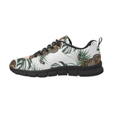 Bengal Tiger Hibicus Pattern Men's Sneakers Black