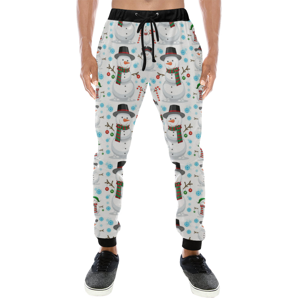 Snowman Pattern Background Unisex Casual Sweatpants