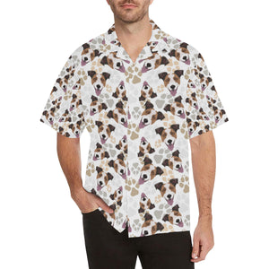 Jack Russel Pattern Print Design 05 Men's All Over Print Hawaiian Shirt (Model T58)