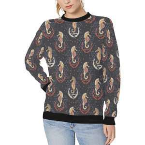 Seahorse Pattern Women's Crew Neck Sweatshirt