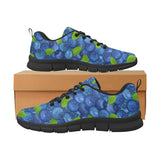 Blueberry Pattern Background Men's Sneakers Black