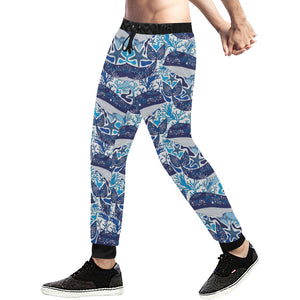 Whale Starfish Pattern Unisex Casual Sweatpants