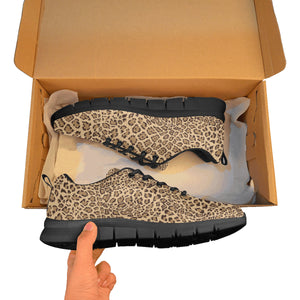 Leopard Skin Texture Pattern Men's Sneakers Black